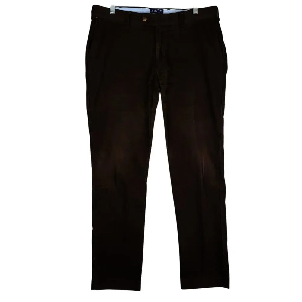Peter Millar 34x30 Brown Corduroy Crown Sport Flat Front Straight Corduroy Pants